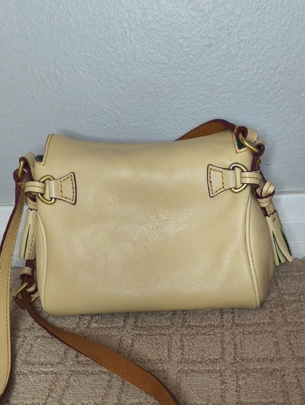 Dooney & Bourke Mini Zip Florentine Crossbody In Bone - Picture 3 of 12